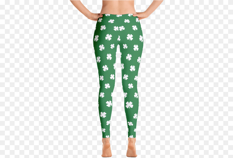 Four Leaf Clover White Womenu0027s Allover Leggings By Readygolf Clover Golf, Clothing, Hosiery, Pants, Tights Png