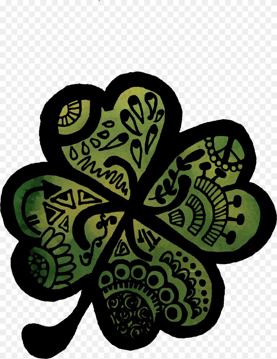 Four Leaf Clover Zentangle, Pattern, Art, Floral Design, Graphics Free Png