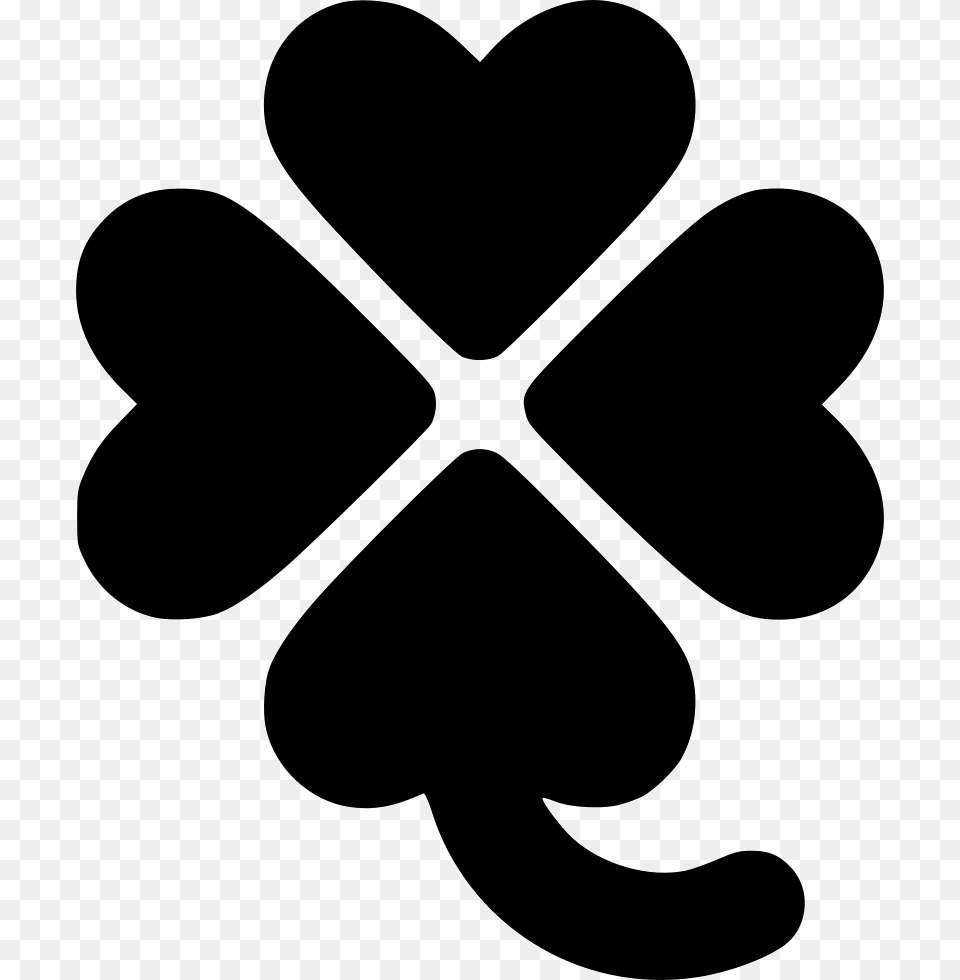 Four Leaved Shamrock Lucky, Stencil, Silhouette, Smoke Pipe Png Image