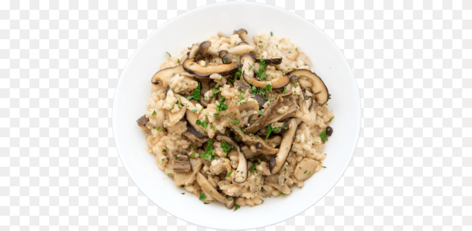 Four Mushroom Risotto Risotto, Food, Meal, Plate, Food Presentation Free Png