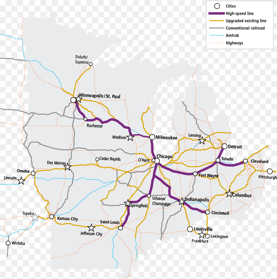 Four New High Speed Lines Radiating Belle Plaine Mn Map, Chart, Plot, Atlas, Diagram Png Image