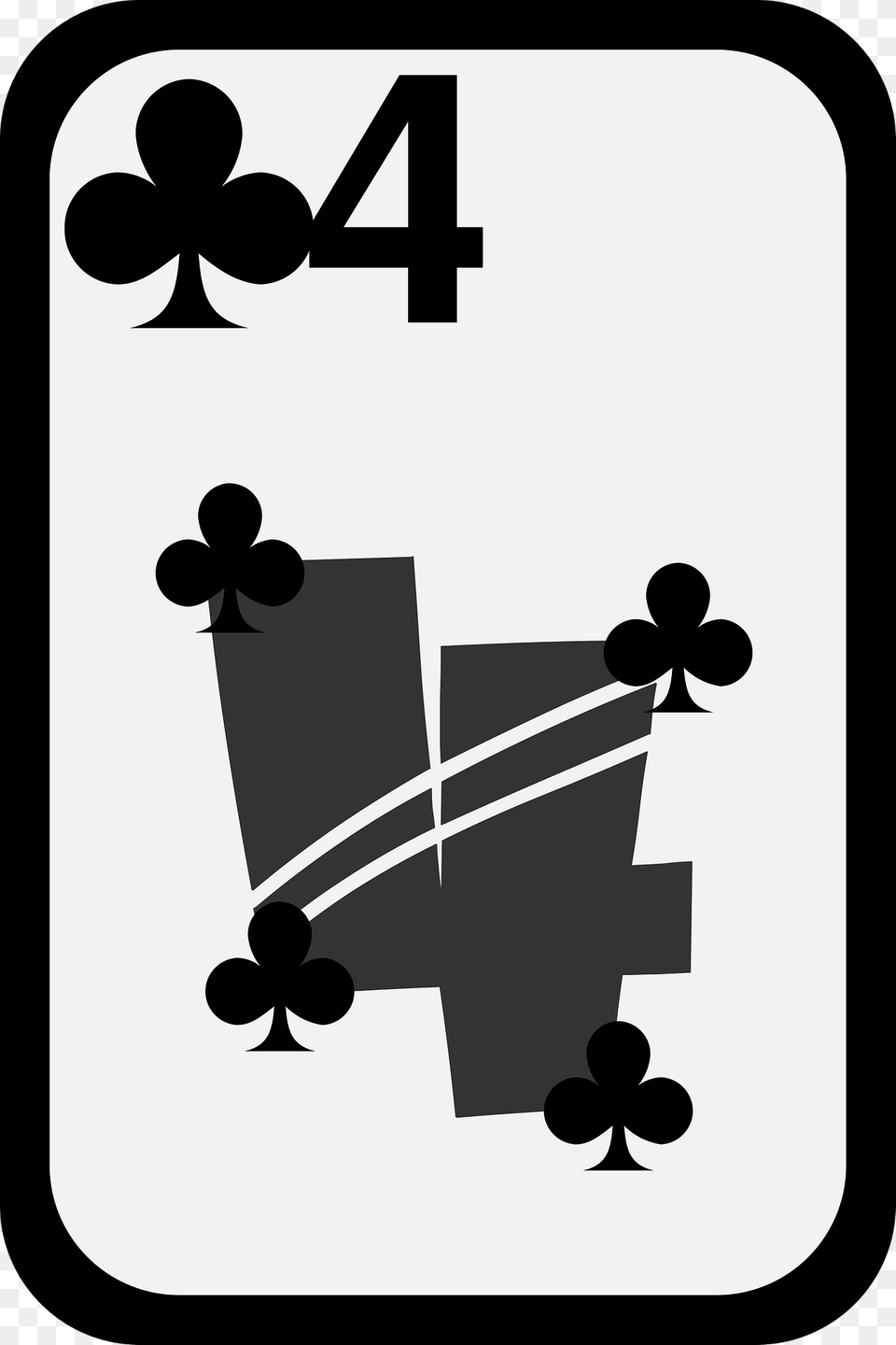 Four Of Clubs Clipart, Symbol, Text Free Png