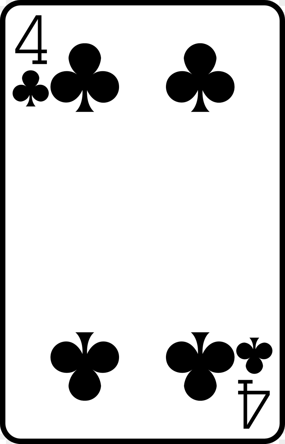 Four Of Clubs Clipart, Symbol Png