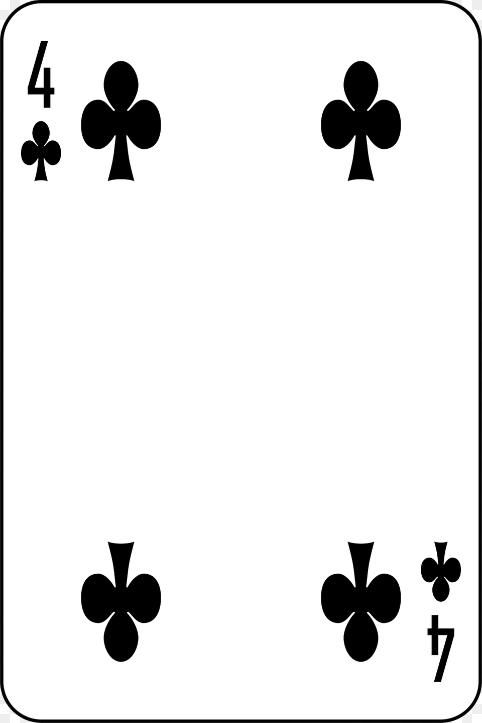 Four Of Clubs Clipart Png