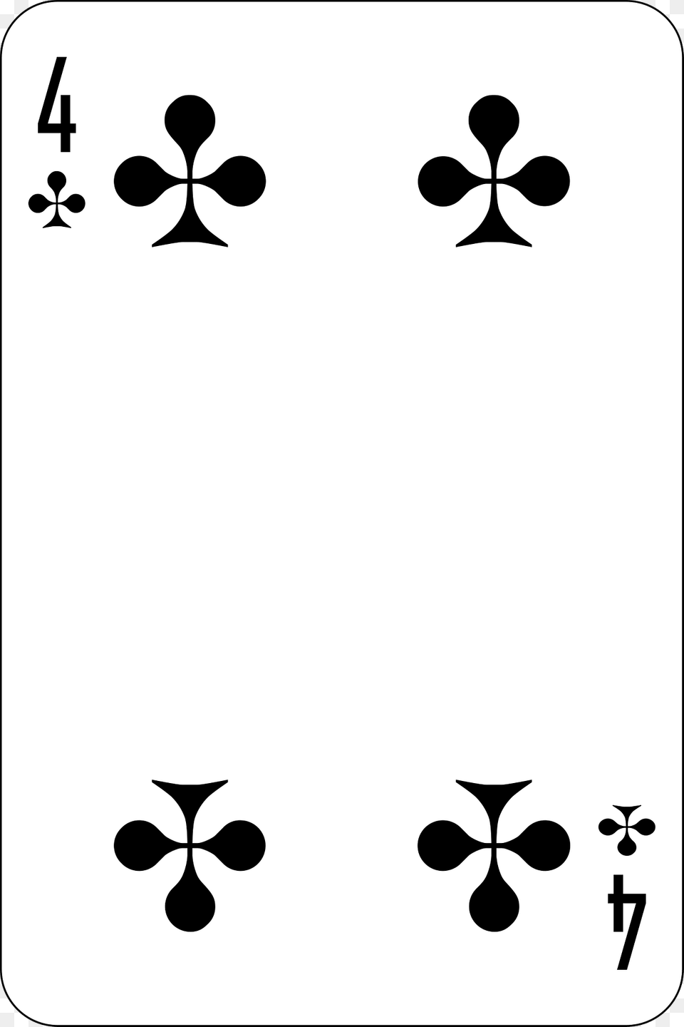 Four Of Clubs Clipart, Stencil, Symbol Png Image