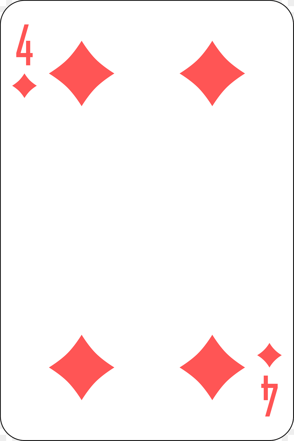 Four Of Diamonds Clipart, Symbol, Paper Png Image