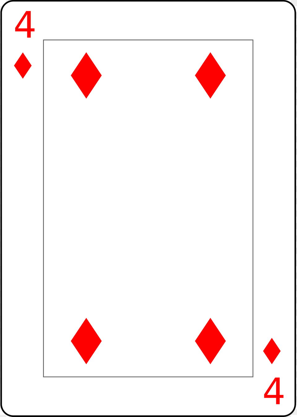 Four Of Diamonds Clipart Free Transparent Png