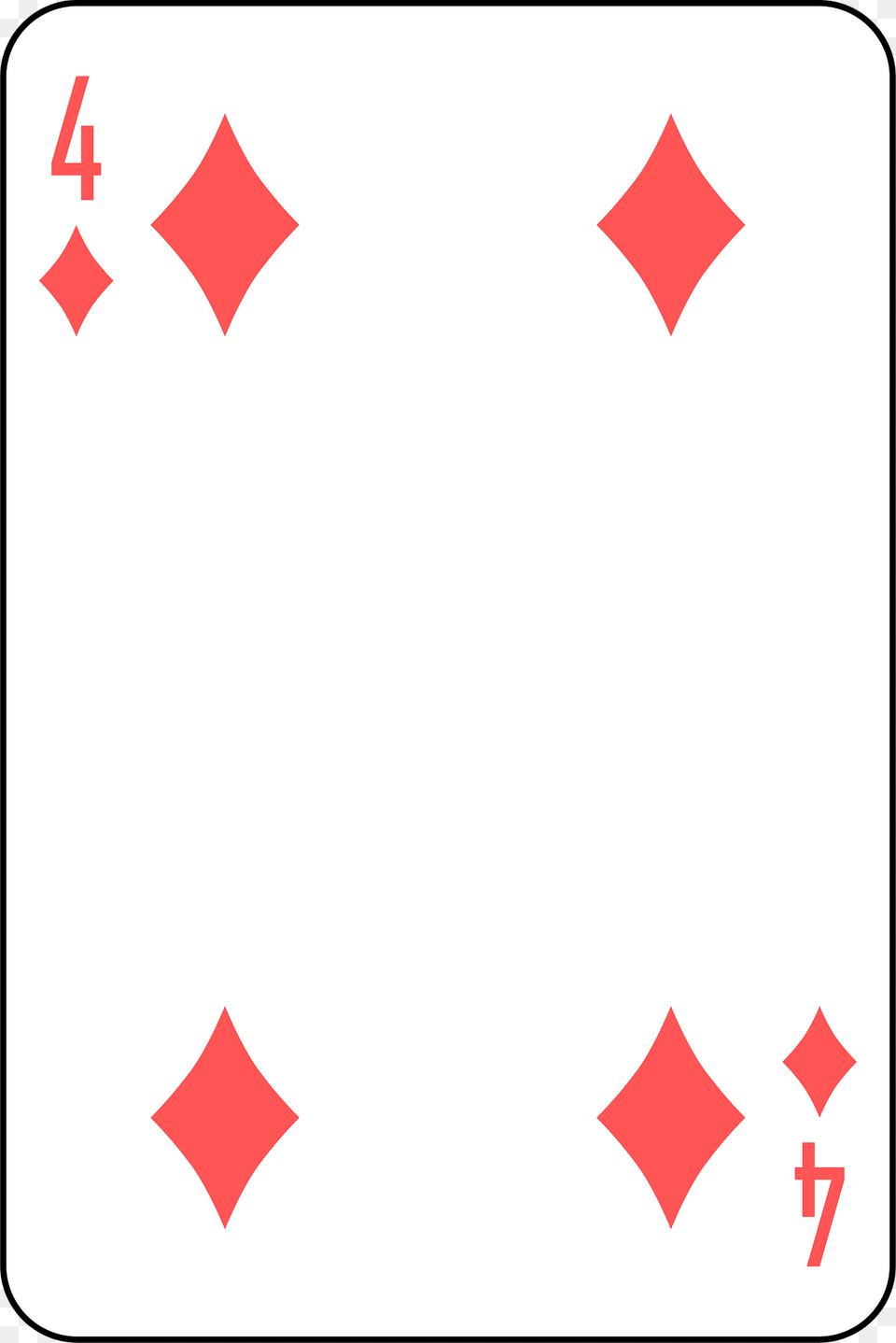 Four Of Diamonds Clipart, Symbol, Paper Free Png