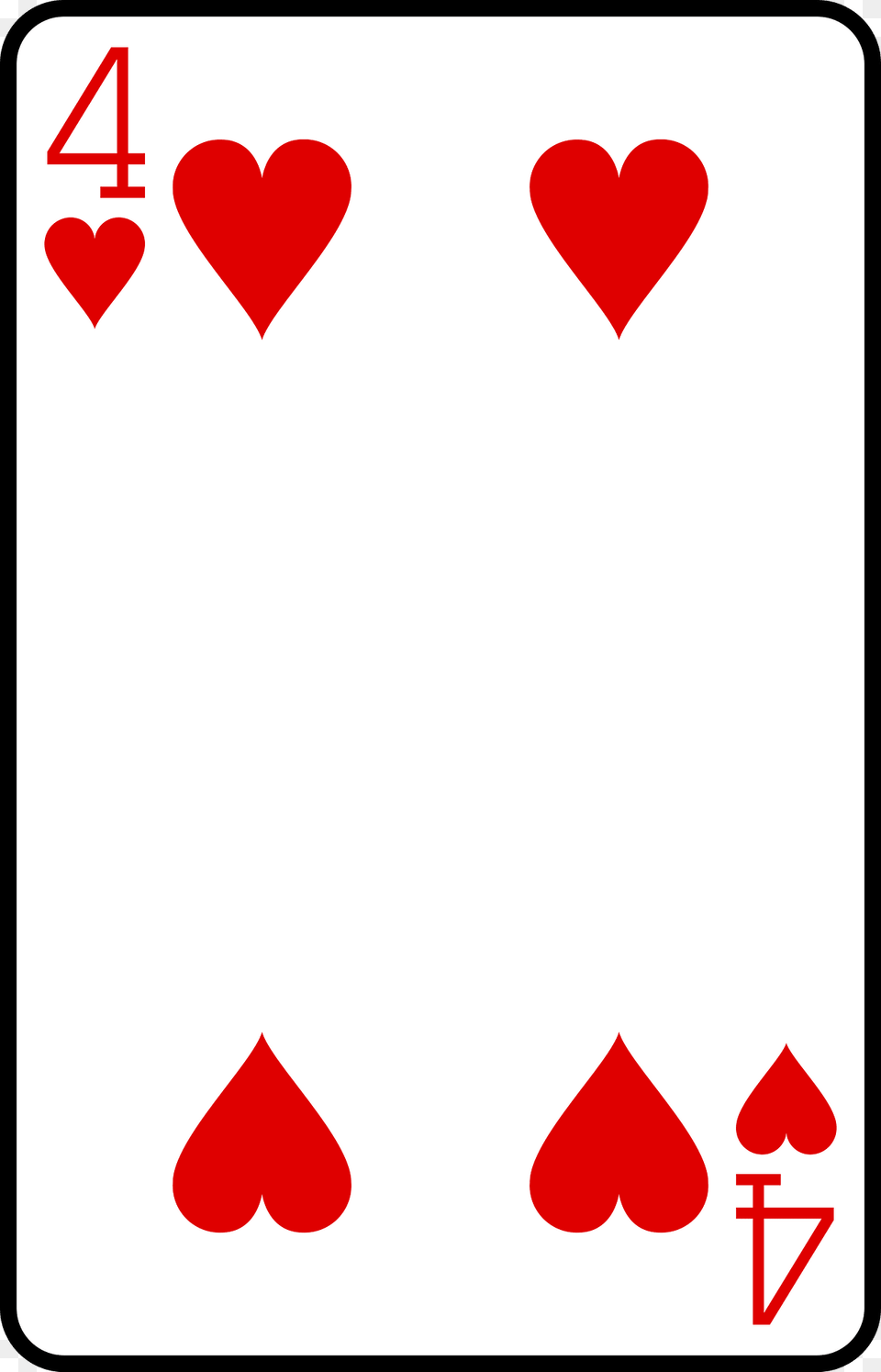 Four Of Hearts Clipart Png