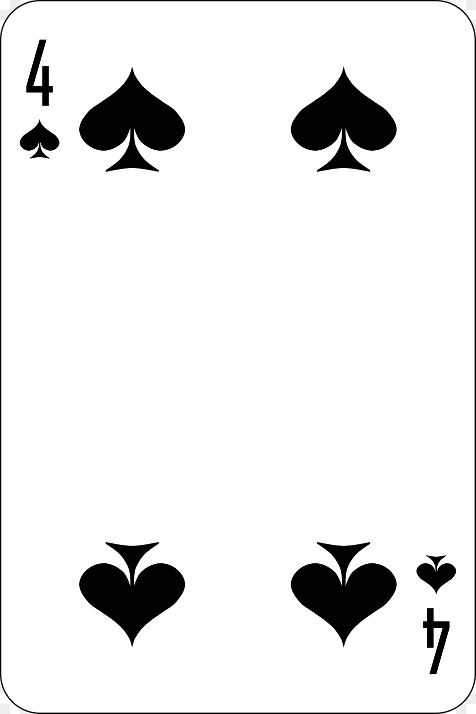 Four Of Spades Clipart, Stencil, Symbol Free Png Download