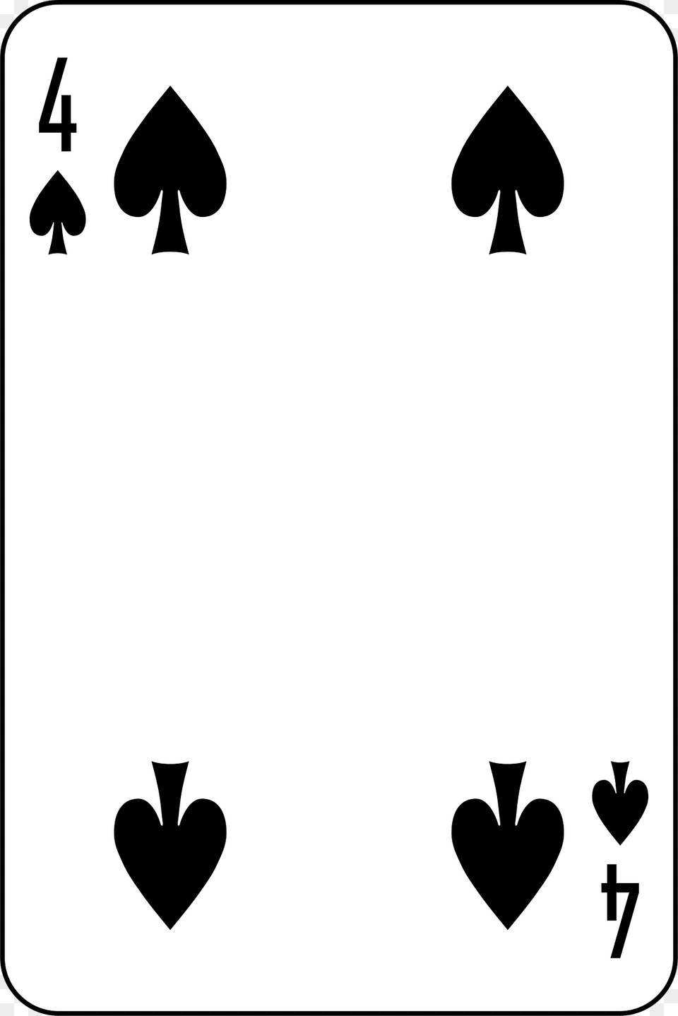 Four Of Spades Clipart, Stencil, Symbol Png