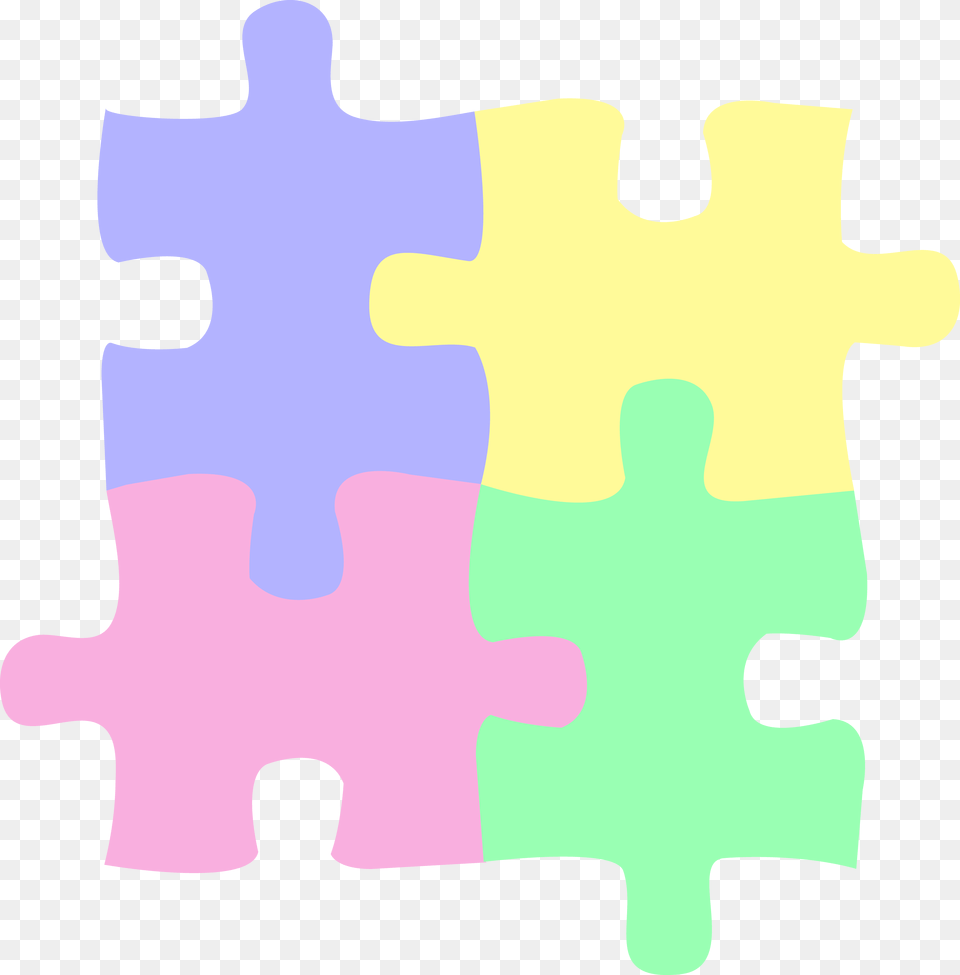 Four Pastel Colored Puzzle Pieces, Game, Jigsaw Puzzle, Person Free Transparent Png