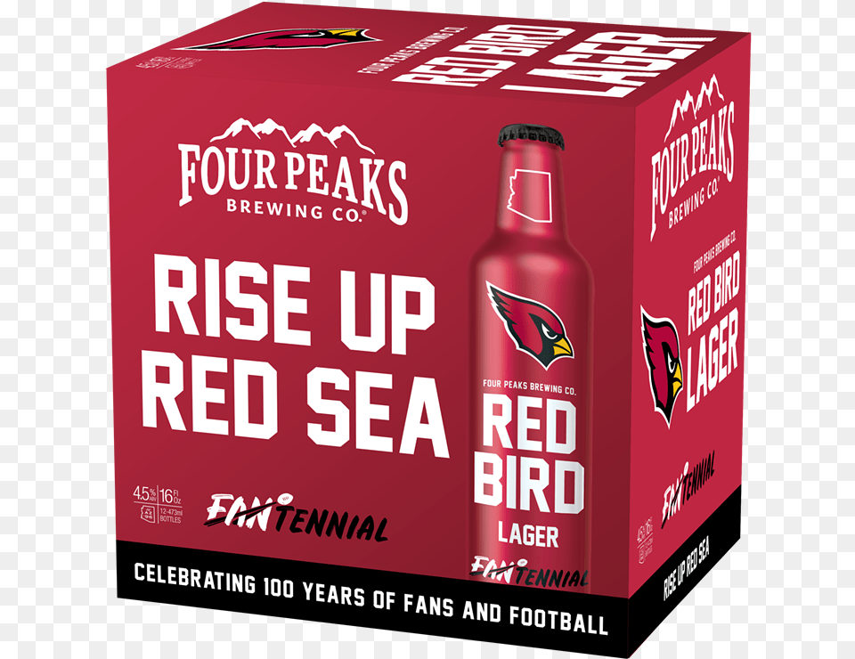 Four Peaks Brewing Co And Arizona Cardinals Reveal Red Bird Rushmore Tramway Adventures, Alcohol, Beer, Beverage, Lager Png Image