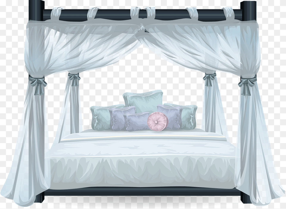 Four Poster Bed Clipart, Furniture, Bedroom, Crib, Indoors Png