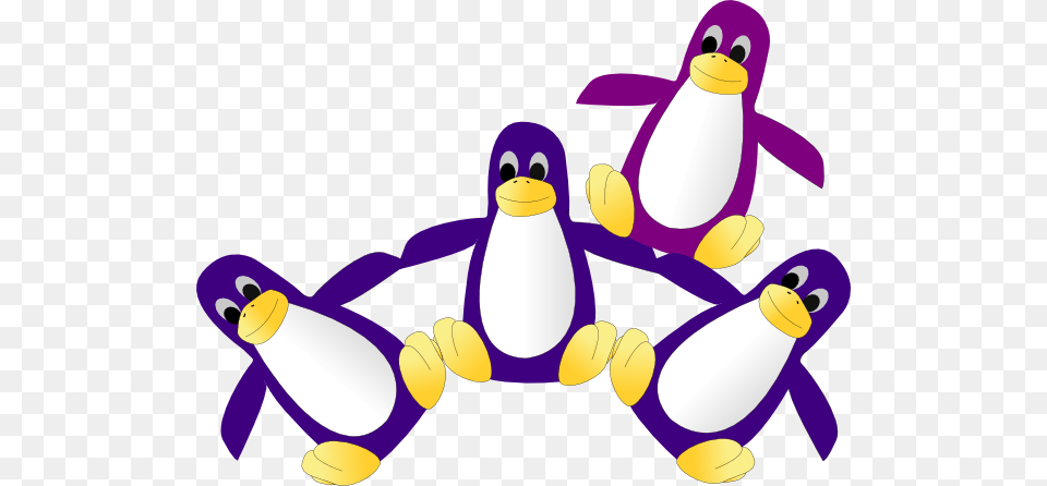 Four Purple Penguins Clip Art, Animal, Bird, Penguin Png