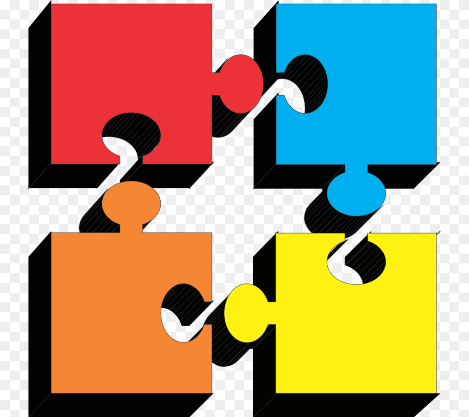 Four Puzzle Pieces Clipart, Game Png