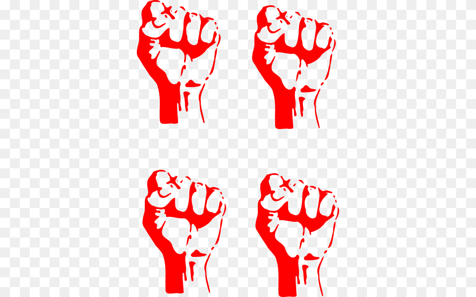 Four Red Fists Clip Art, Body Part, Fist, Hand, Person Free Png