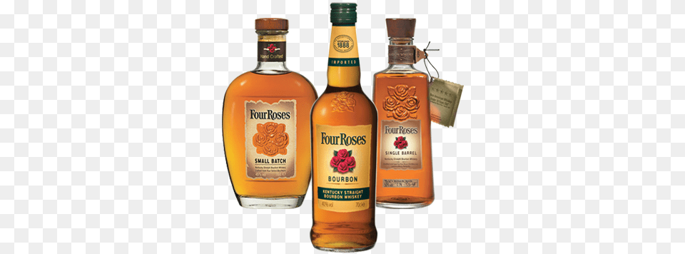 Four Roses Yellow Label Four Roses Small Batch Four Four Roses Yellow Label Kentucky Straight Bourbon, Alcohol, Beverage, Liquor, Bottle Png Image