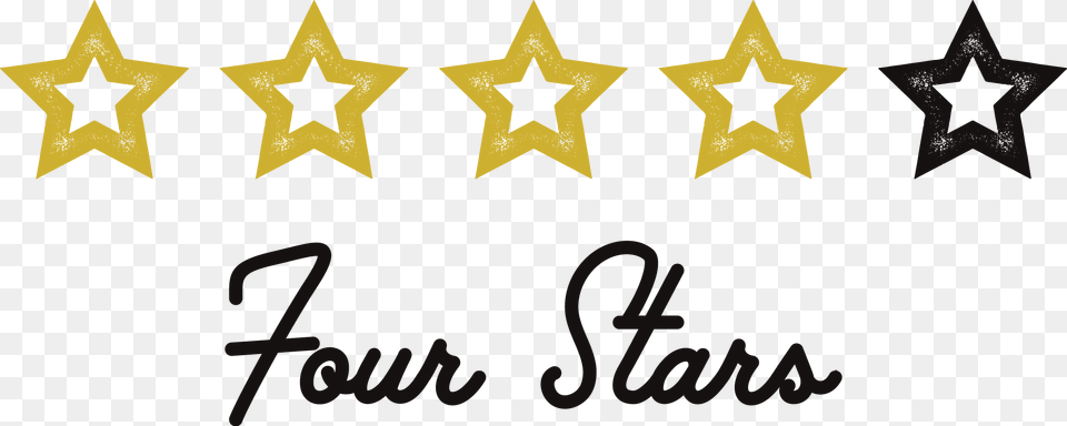 Four Stars Out Of Five Clipart Four Star Of Five, Star Symbol, Symbol, Text Png