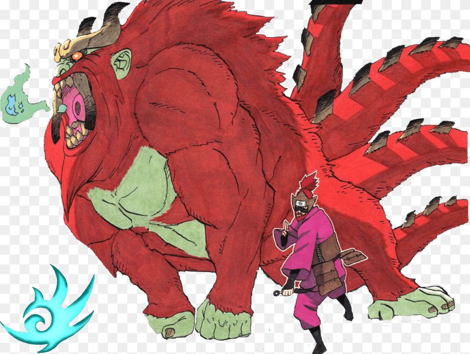 Four Tailed Beast, Person, Dragon, Book, Comics Png Image