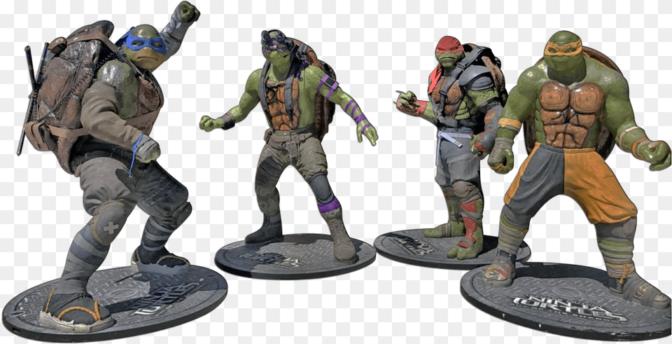 Four Teenage Mutant Ninja Turtles Figurine, Boy, Child, Person, Male Free Transparent Png