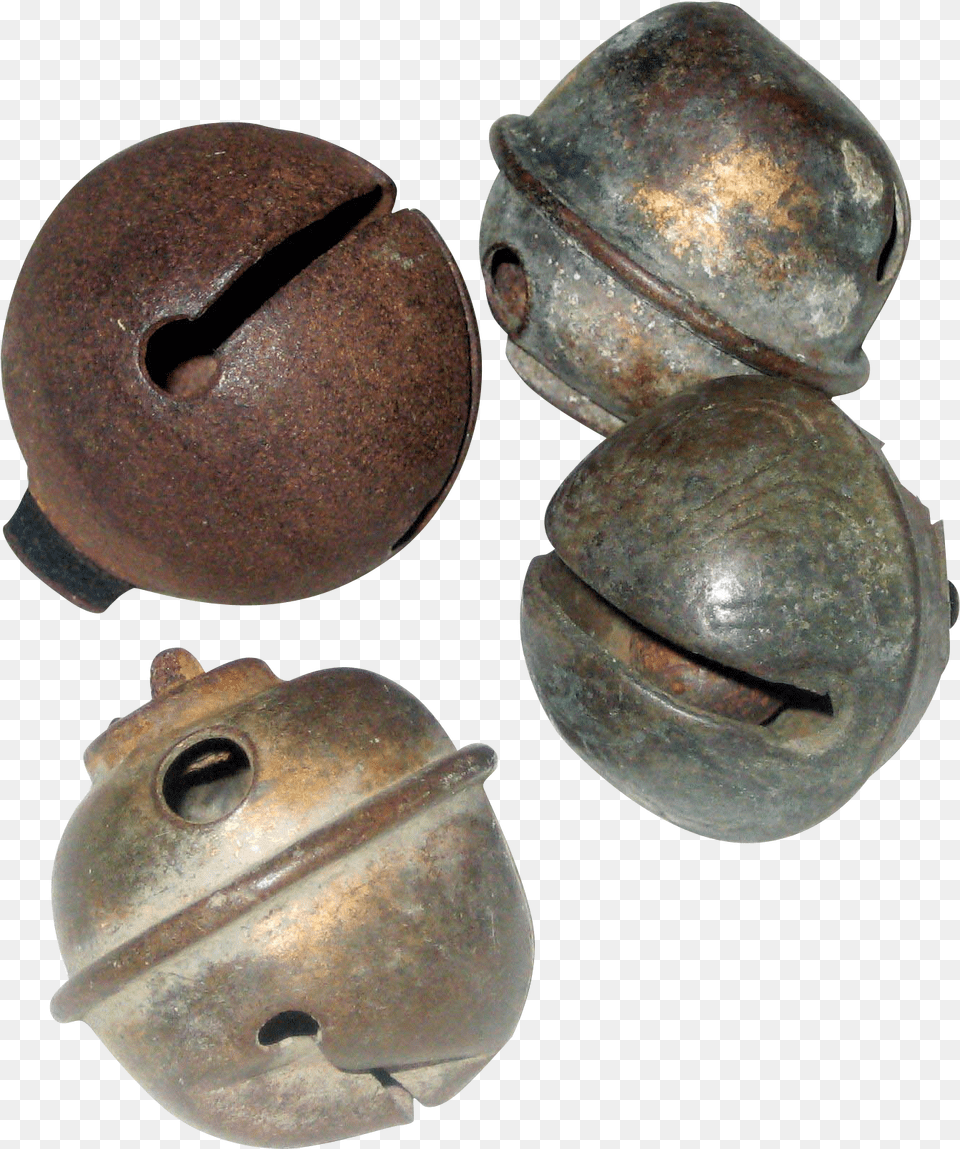 Four Vintage Sleigh Harness Bells From Suzanstreasures Metal, Bronze, Mortar Shell, Weapon Free Transparent Png