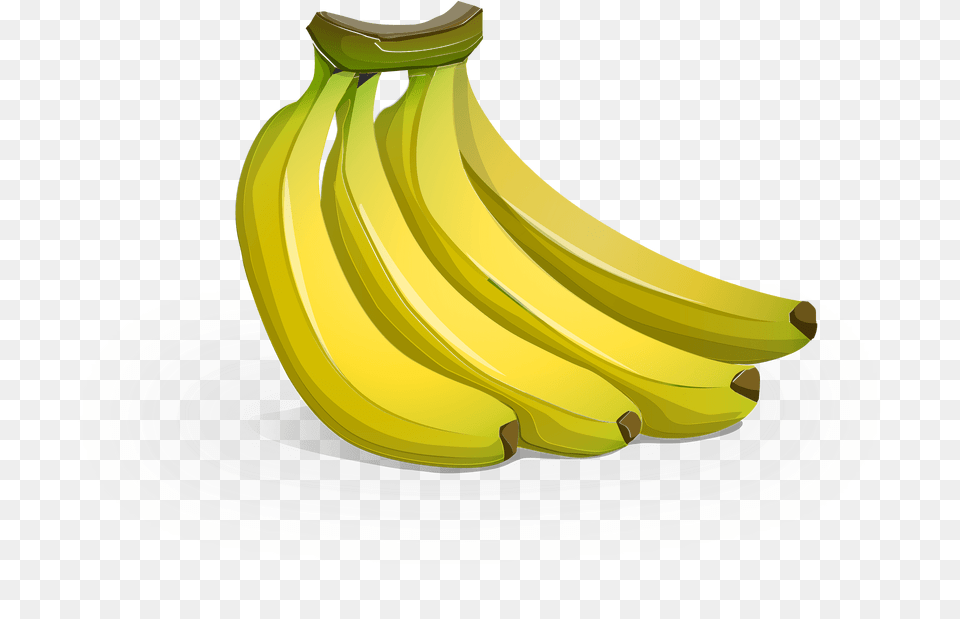 Four Yellow Bananas Clipart, Banana, Food, Fruit, Plant Png
