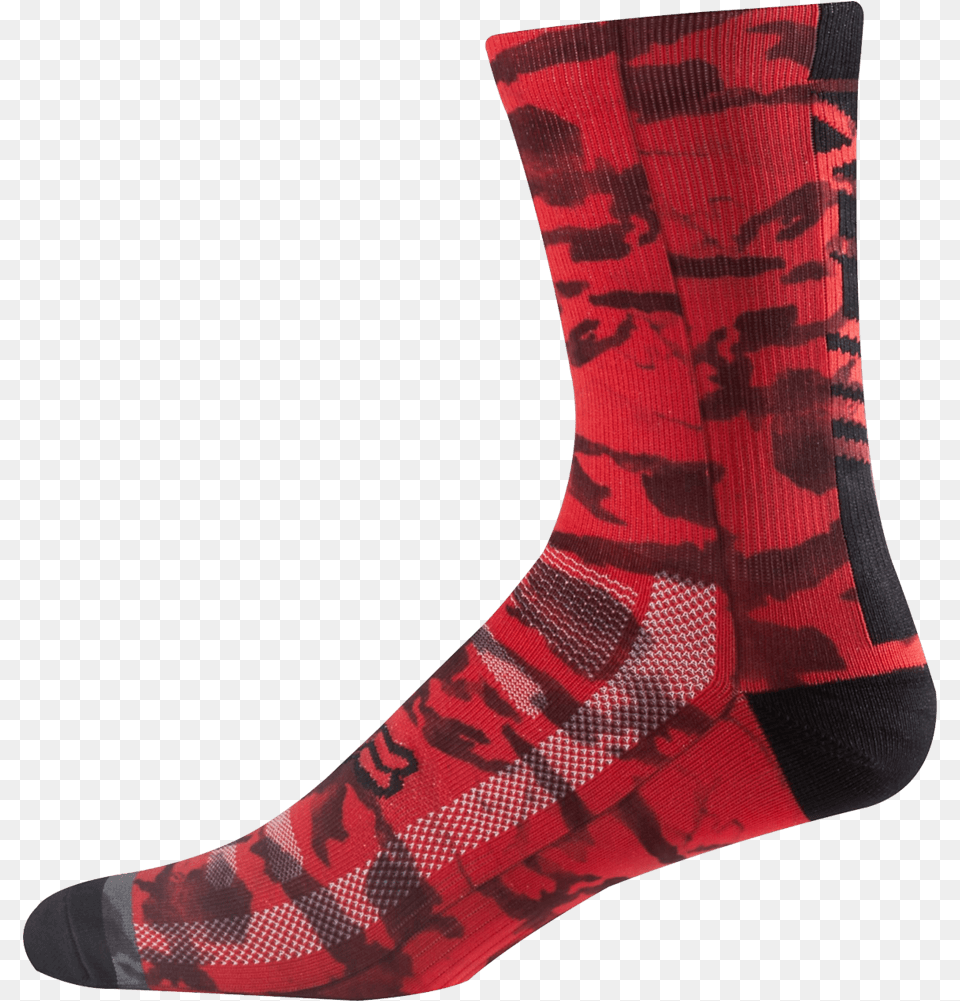 Fox 8 Inch Mtb Creo Trail Sock Flame Red Sock, Clothing, Hosiery Png