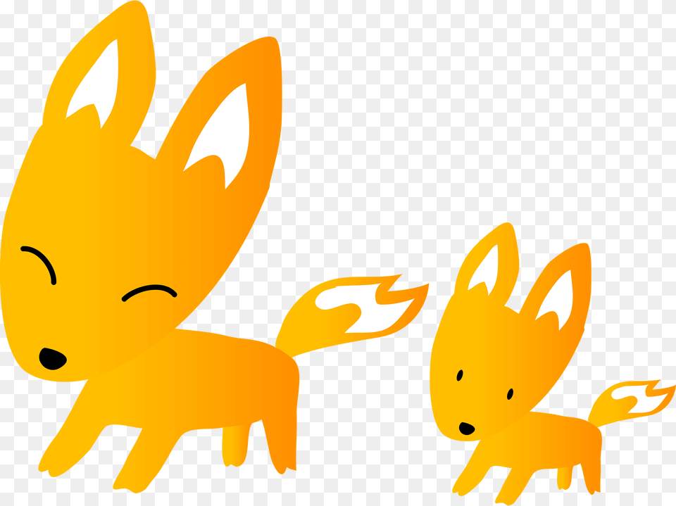 Fox Animal Family Clipart, Baby, Person, Sea Life, Fish Png Image