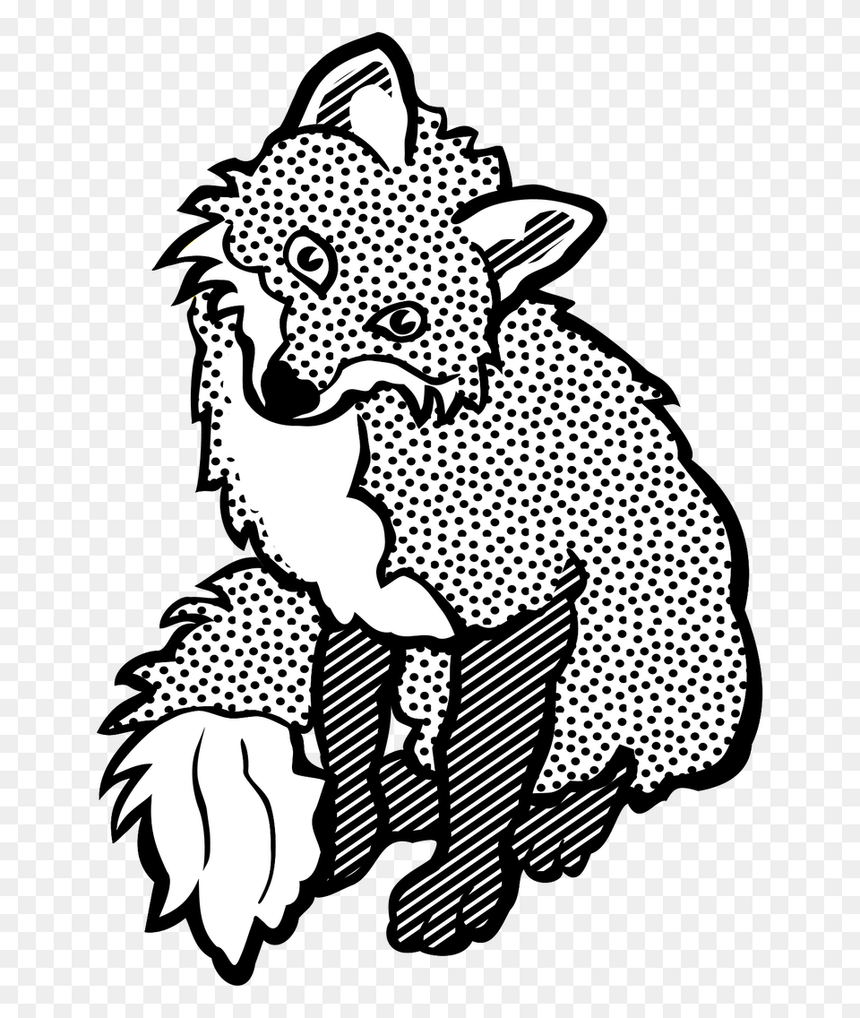 Fox Black And White Clipart, Art, Baby, Person, Animal Free Transparent Png