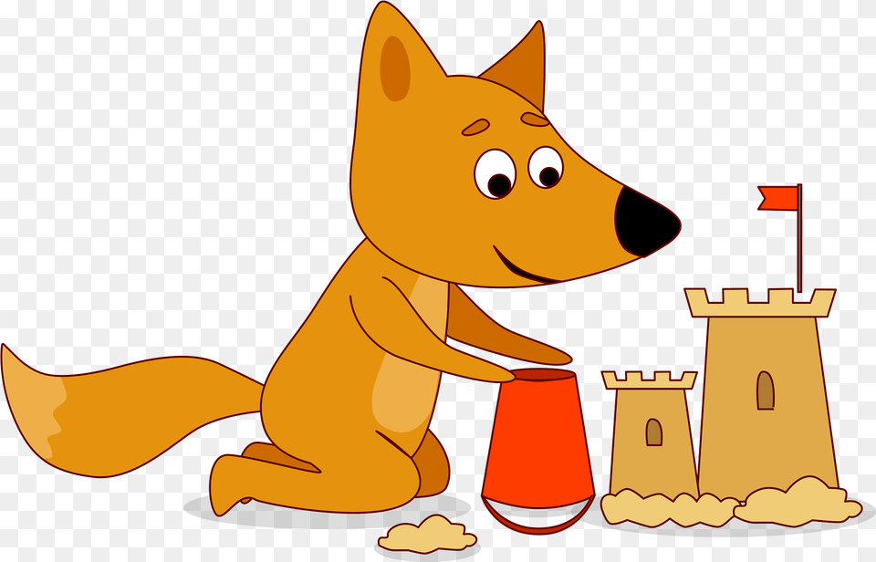 Fox Building Sand Castle Clipart Transparent Animal Figure, Canine, Mammal Free Png Download