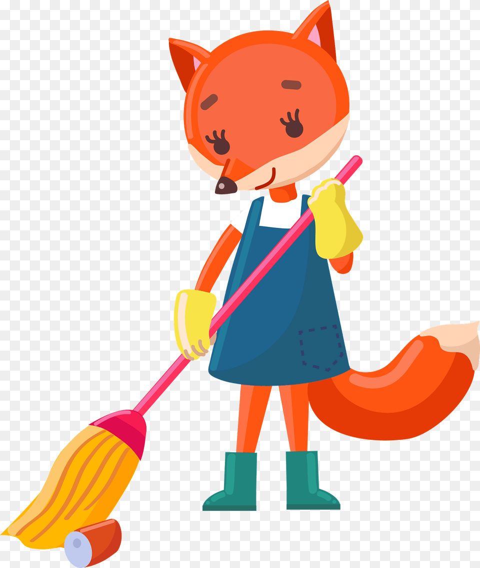 Fox Cleanup The Garbage Clipart, Cleaning, Person, Baby Png Image