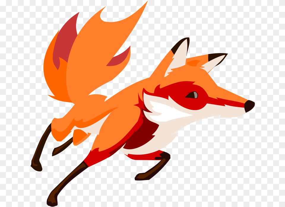 Fox Clipart Clipartfest Running Fox Clipart, Leaf, Plant, Animal, Fish Free Png Download