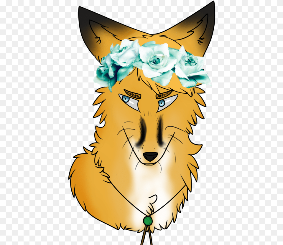 Fox Clipart Flower Fox Animal Jam Flower Crown Full Size Animal Jam Arts, Person, Art, Mammal, Head Free Png
