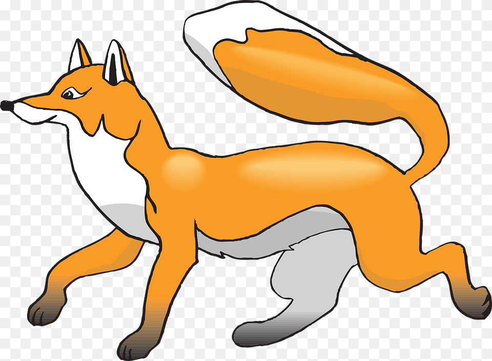 Fox Clipart Walking Fox Clipart, Animal, Mammal, Canine, Red Fox Png