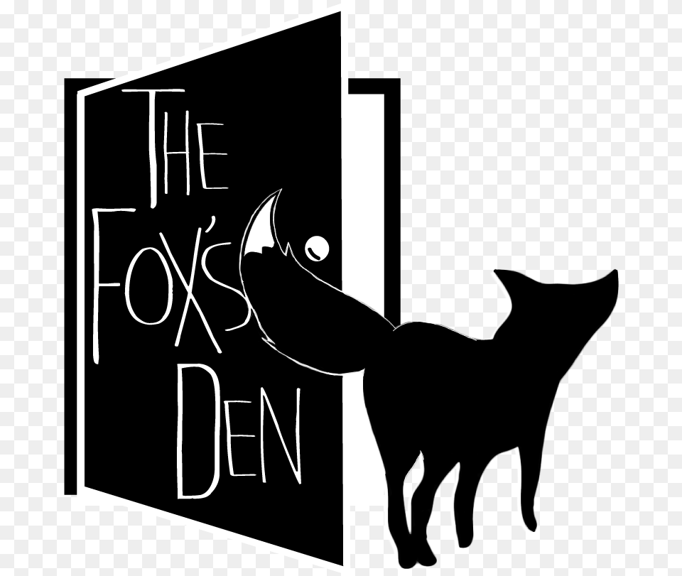Fox Den Clipart Black Cat, Silhouette, Stencil, Book, Publication Free Png Download