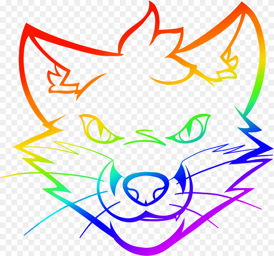 Fox Face Illustration, Art, Graphics, Light, Neon Png