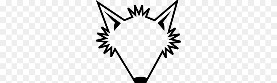 Fox Head Outline, Gray Png Image