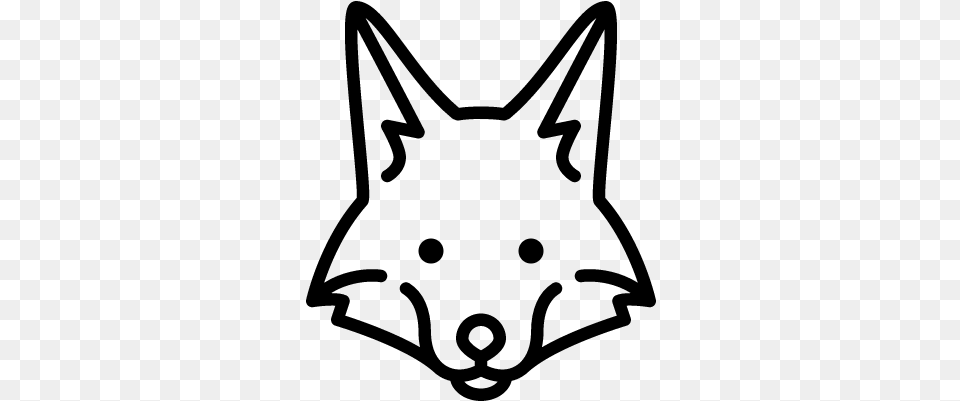 Fox Head Vector Outline Of A Fox Head, Gray Free Png Download