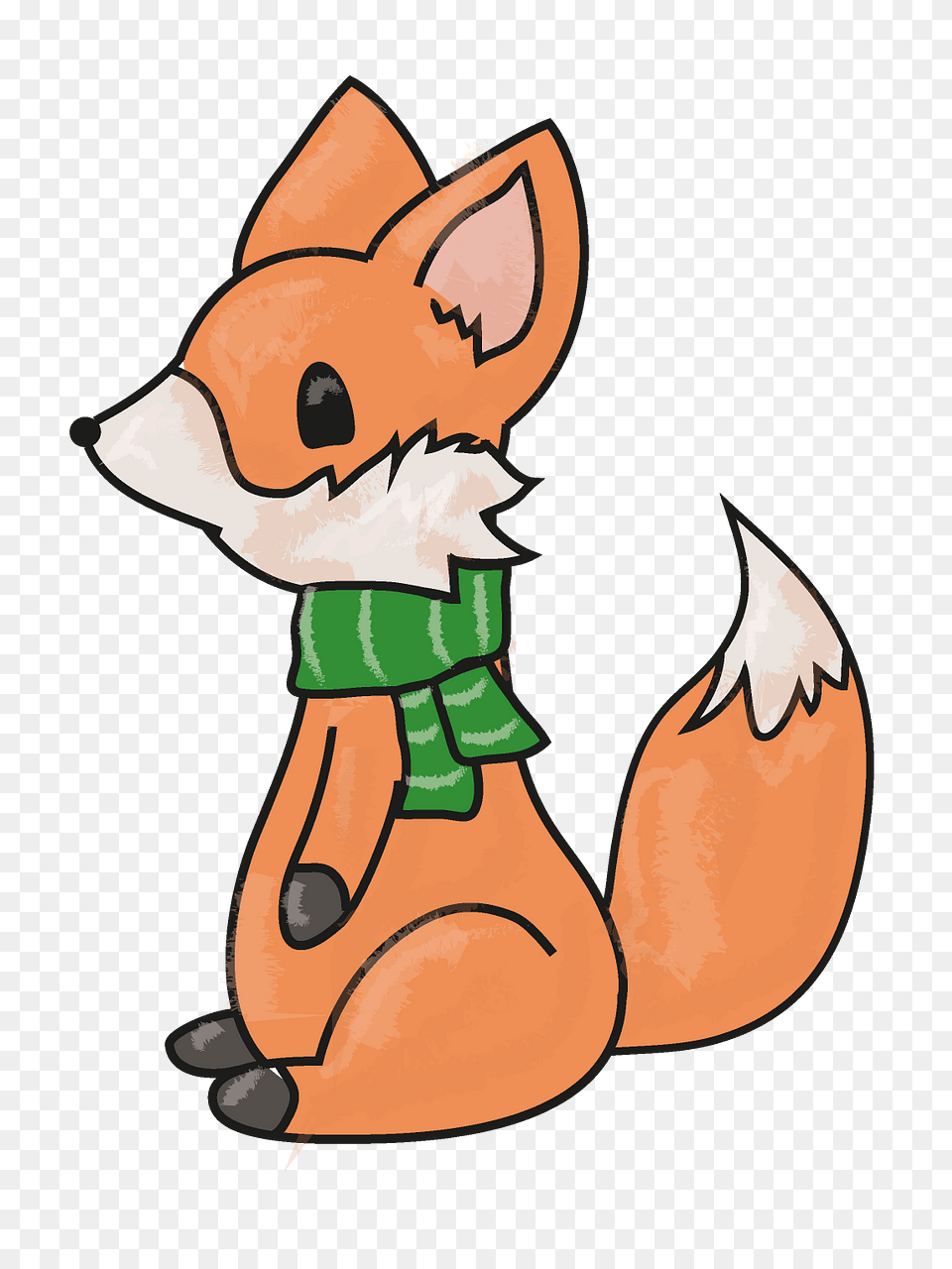 Fox In Scarf Clipart, Baby, Person, Animal, Fish Free Png