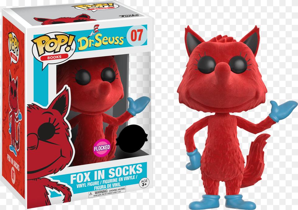 Fox In Socks Flocked Pop Vinyl Figure Dr Seuss Pops, Plush, Toy, Baby, Person Free Png