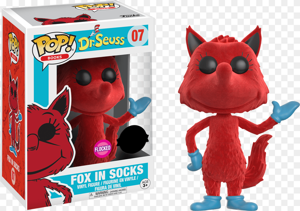 Fox In Socks Flocked Us Exclusive Pop Vinyl Figure Dr Seuss Funko Pop, Toy, Plush, Baby, Person Free Png