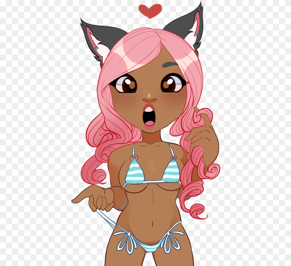 Fox Lewd Chibi Sticker Fictional Character, Swimwear, Clothing, Person, Baby Png Image