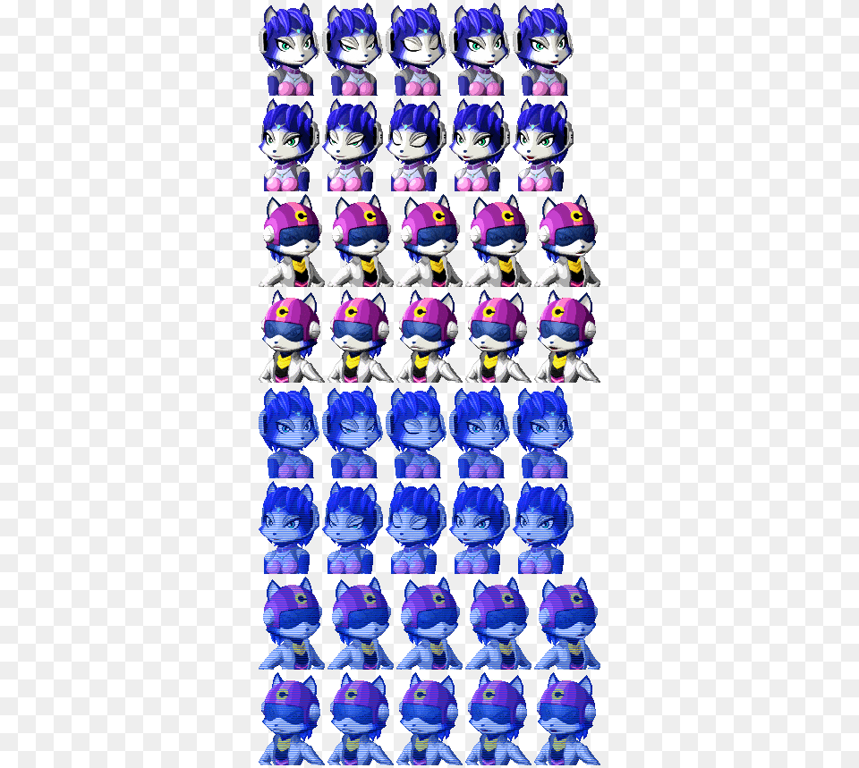 Fox Mccloud Sprites Star Fox Krystal Sprite, Purple, Accessories, Toy, Person Free Png Download