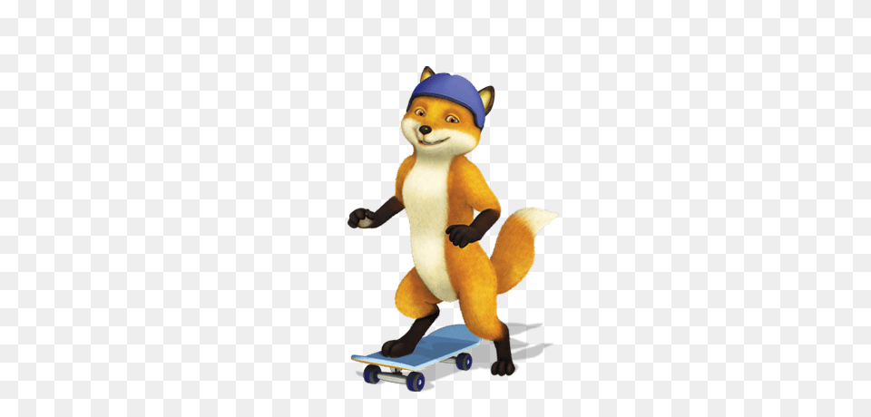 Fox On A Skateboard, Baby, Person, Cartoon, Figurine Free Transparent Png
