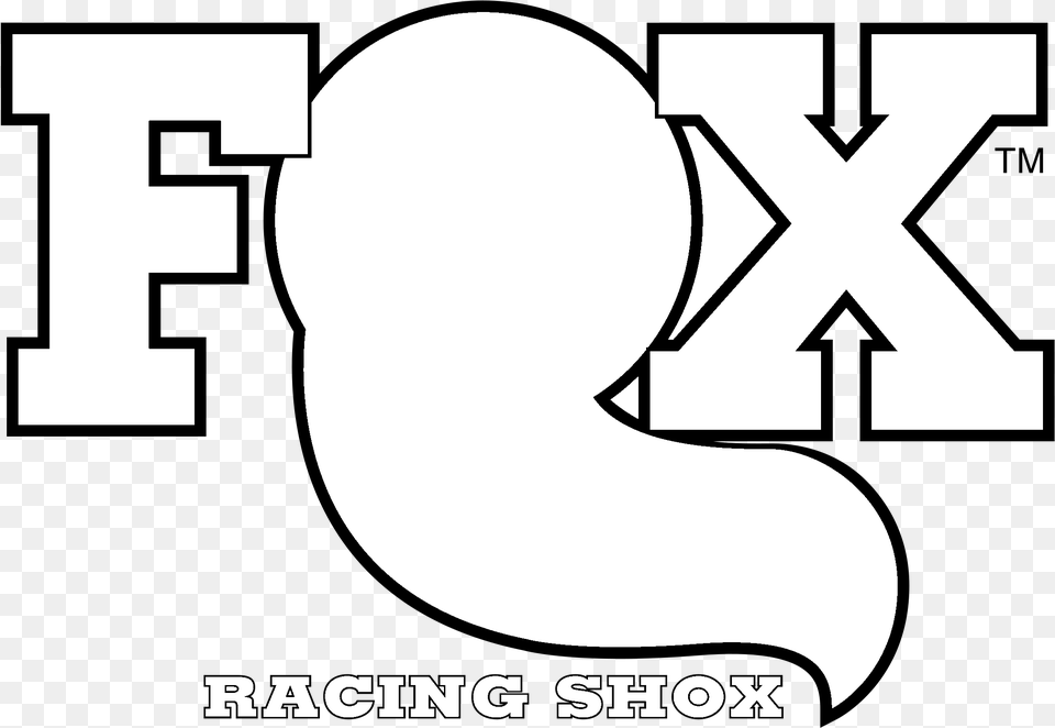 Fox Racing Shox Logo Black And White Poster, Text, Number, Symbol Png