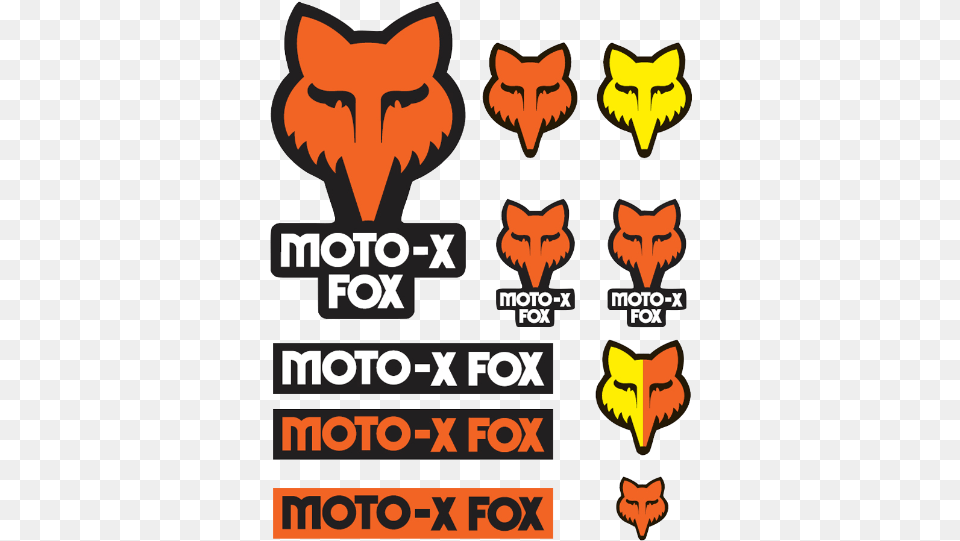 Fox Racing Track Pack Fox Racing Track Pack Sticker Sheet Orange, Animal, Bird, Logo, Advertisement Png Image