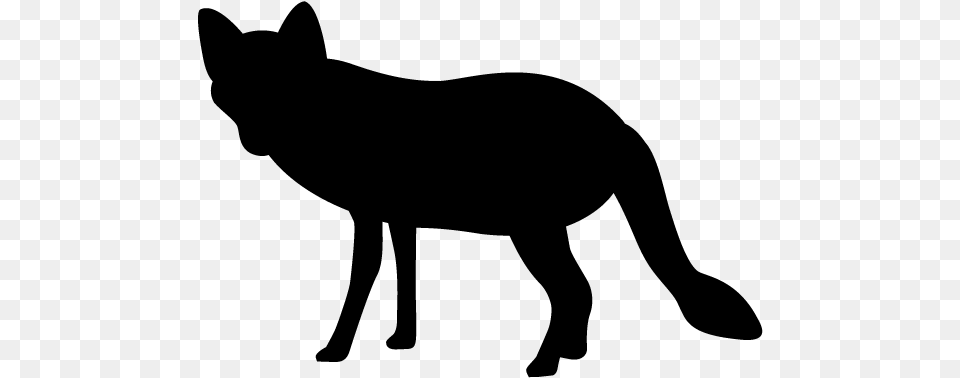 Fox Silhouette, Gray Free Png