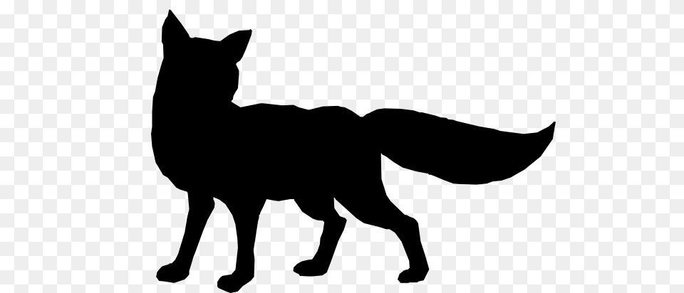 Fox Silhouette Svg Black And White Fox Silhouette, Animal, Cat, Mammal, Pet Free Png Download