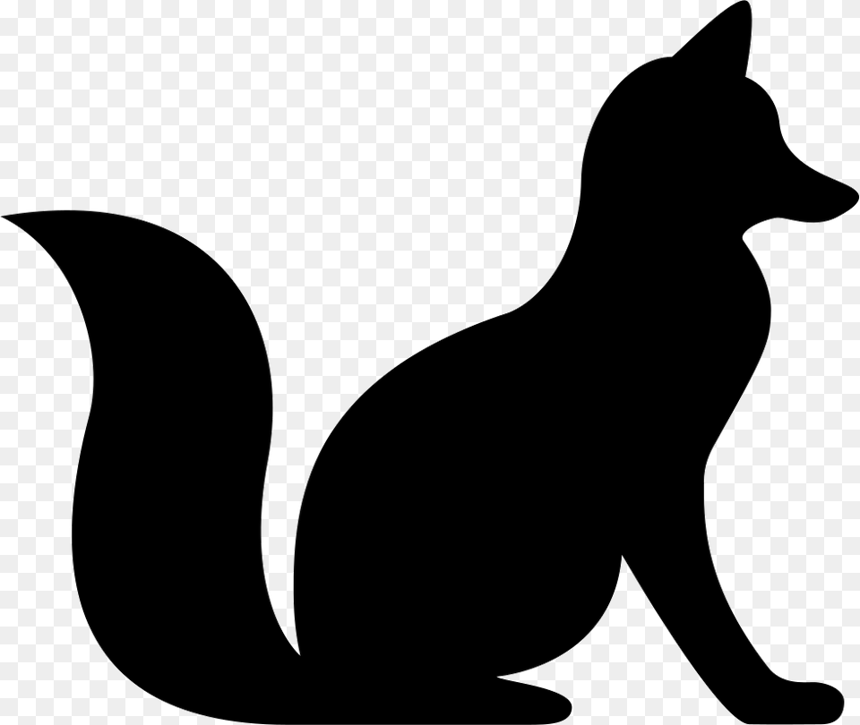 Fox Sitting Icon Free Download, Silhouette, Animal, Cat, Mammal Png Image